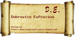 Dobrovics Eufrozina névjegykártya